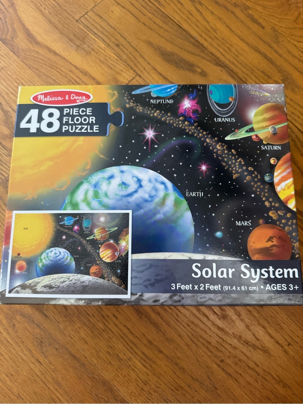 Melissa & Doug Solar System Floor Puzzle - Black, Blue, Yellow, Orange
